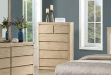 Heartford 6 Drawer Solidwood Dresser with Stylish Weathered Tan Natural Finish