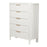 Genevie Reed 5-Drawer Solidwood Chest Timeless Clean White Finsh