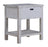 Haven Bayou 1 Drawer with Storage Solidwood Nightstand w/ USB A + C with Elegant Distressed Brown Grey White Finish