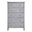 Haven Bayou 5 Drawer Solidwood Chest with Elegant Distressed Grey White Finish