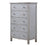 Haven Bayou 5 Drawer Solidwood Chest with Elegant Distressed Grey White Finish