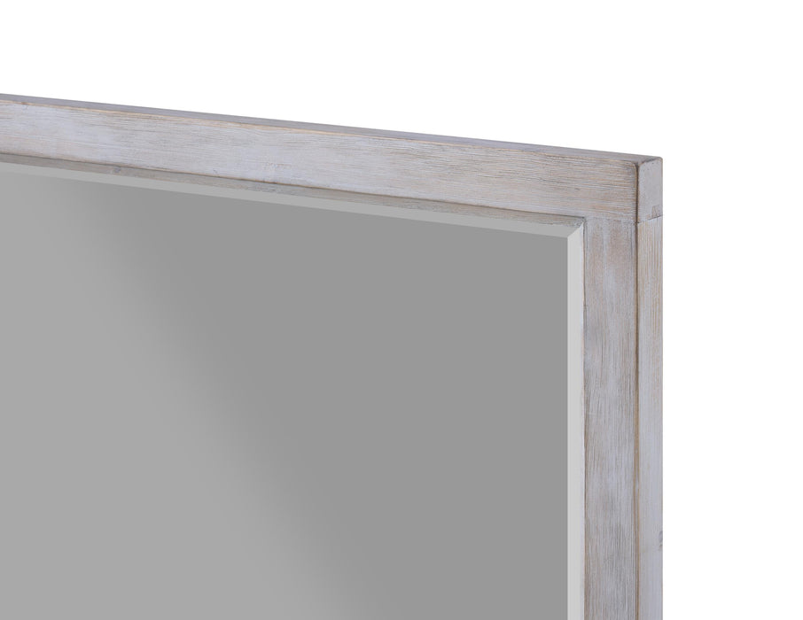 Haven Bayou Rectangular Mirror with Elegant Distressed Grey White Finish