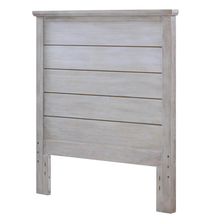 Haven Bayou Twin Solidwood Headboard with Elegant Distressed Grey White Finish