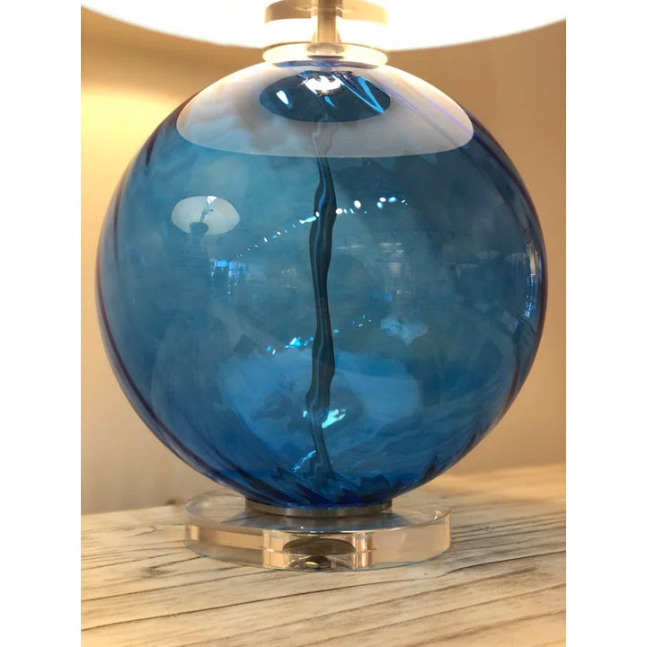 Cobalt Blue Glass Table Lamp