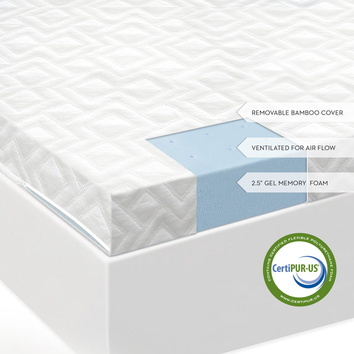 2.5 Inch Gel Memory Foam Mattress Topper