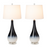 Lux Lighting Stunning Ombre Table Lamps with Linen Shade (Set of 2) 3-Way Switch