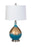 Lux Lighting 27 Gold/Blue Glass Table Lamp, (Set of 2) 3-Way Switch