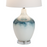 Lux Lighting Baldwyn Coastal Ombre Blue/White Glass Table Lamps with Linen Shade (Set of 2) 3-Way Switch