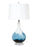 Lux Lighting Ombre 28 Stunning Blue Tone Glass Table Lamps with Linen Shade (Set of 2) 3-Way Switch