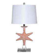 Lux Lighting Aloha Starfish Seaside Coastal Table Lamps (Set of 2) 3-Way Switch