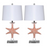 Lux Lighting Aloha Starfish Seaside Coastal Table Lamps (Set of 2) 3-Way Switch