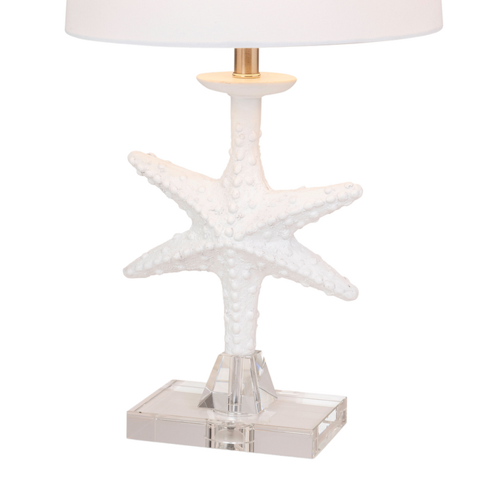 Lux Lighting 28 White Coastal Starfish Table Lamps With Crystal Base (Set of 2) 3-Way Switch