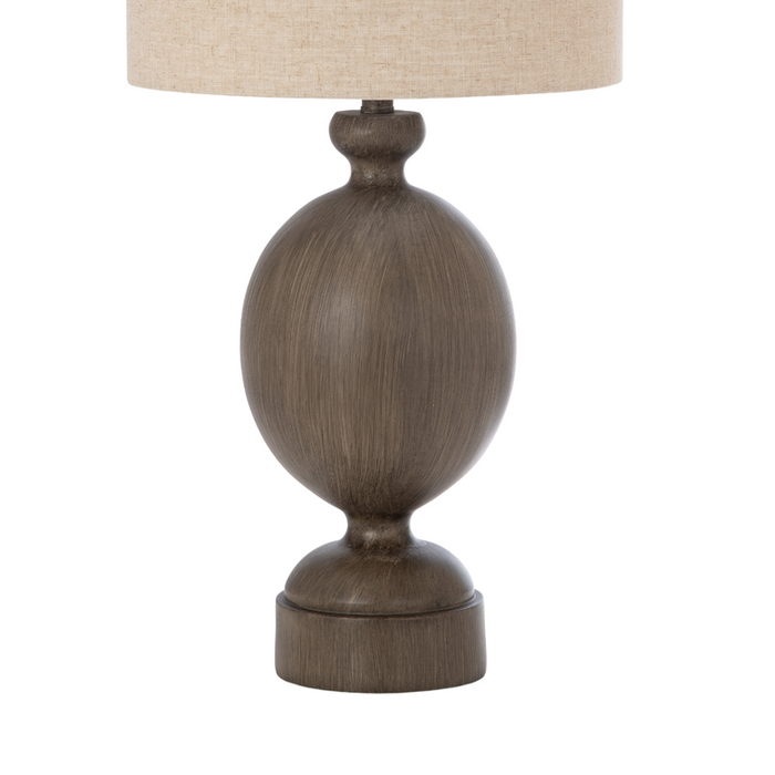 Lux Lighting Coastal Farmhouse Brown Timeless Table Lamps with Linen Shade (Set of 2) 3-Way Switch