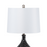 Lux Lighting Stunning Glass Grey/Silver Timeless Table Lamp with Linen Shade (Set of 2) 3-Way Switch