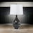 Lux Lighting Stunning Glass Grey/Silver Timeless Table Lamp with Linen Shade (Set of 2) 3-Way Switch