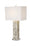 Lux Lighting Mother of Pearls Coastal Table Lamps with Linen Shade (Set of 2) 3-Way Switch