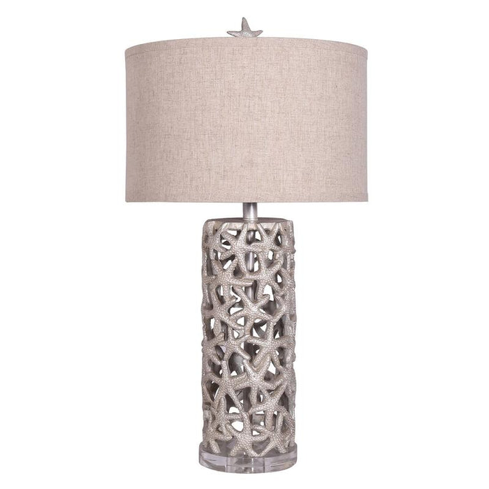 Lux Lighting 30 Elegant Starfish Silver/Gold Table Lamps with Linen Shade (Set of 2) 3-Way Switch