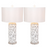 Lux Lighting Aloha Elegant Starfish White Table Lamps (Set of 2) 3-Way Switch