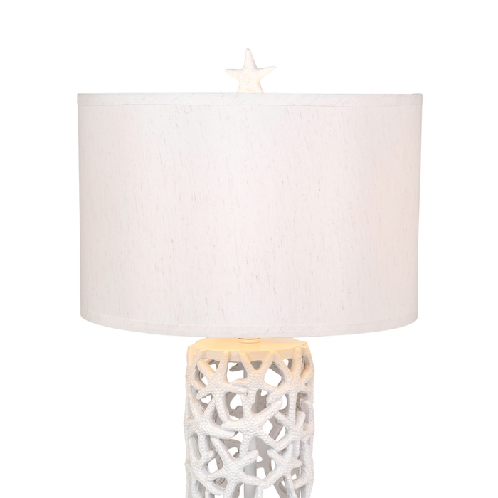 Lux Lighting Aloha Elegant Starfish White Table Lamps (Set of 2) 3-Way Switch