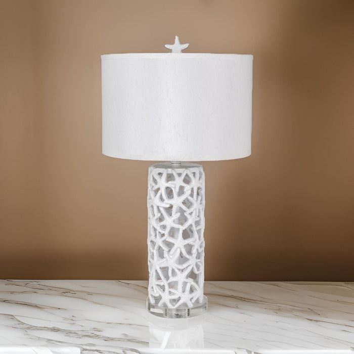 Lux Lighting Aloha Elegant Starfish White Table Lamps (Set of 2) 3-Way Switch