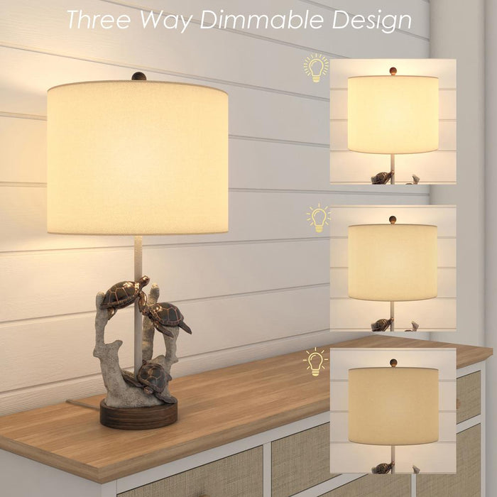 Lux Lighting 27'' Turtles Coastal Seaside Table Lamps (Set of 2) 3-Way Switch