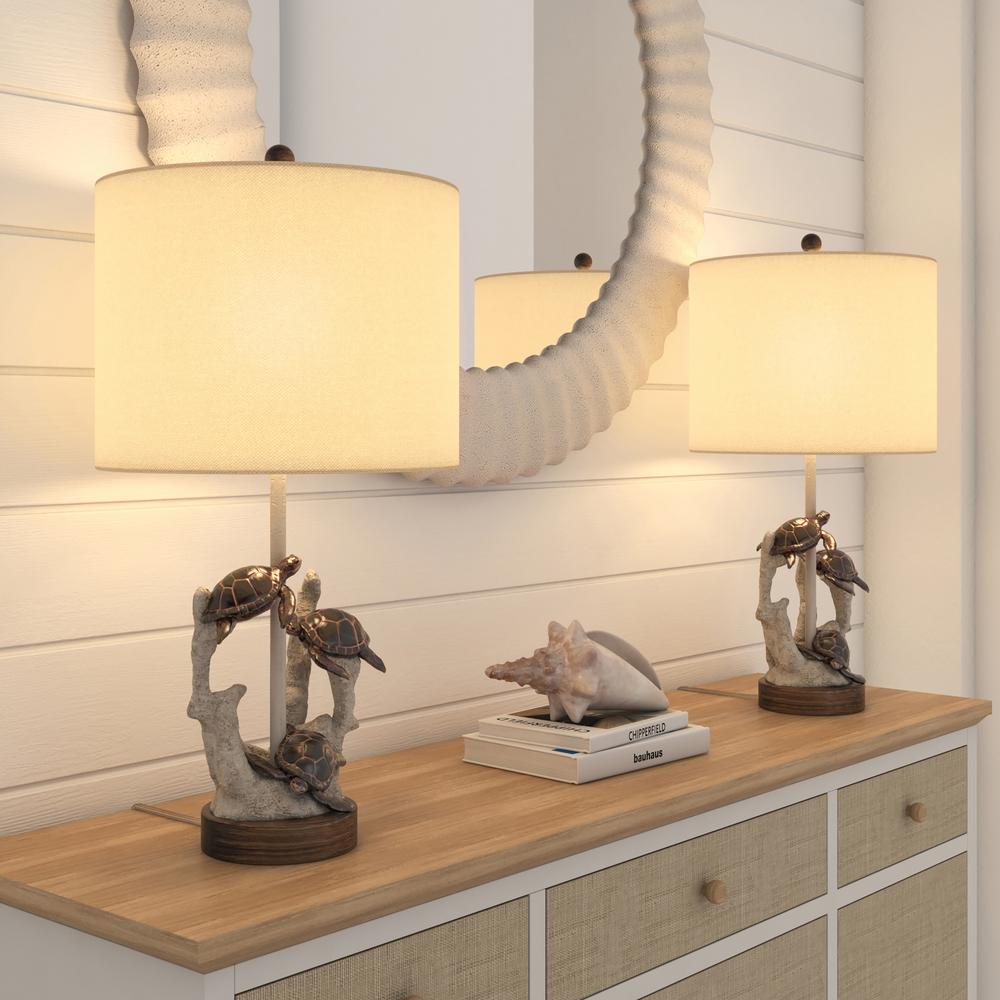 Lux Lighting 27'' Turtles Coastal Seaside Table Lamps (Set of 2) 3-Way Switch