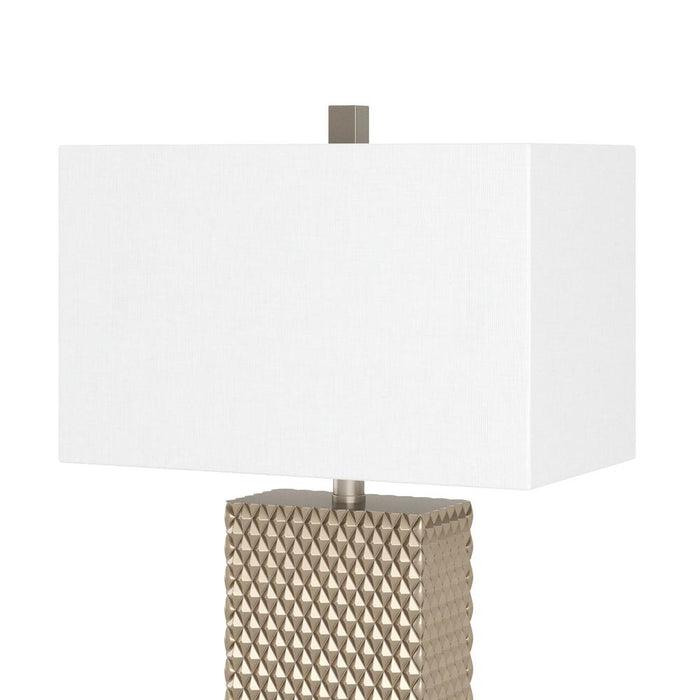 Lux Lighting  29 Stunning Gold and White Linen Shade Table Lamps (Set of 2) 3-Way Switch