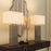 Lux Lighting  29 Stunning Gold and White Linen Shade Table Lamps (Set of 2) 3-Way Switch