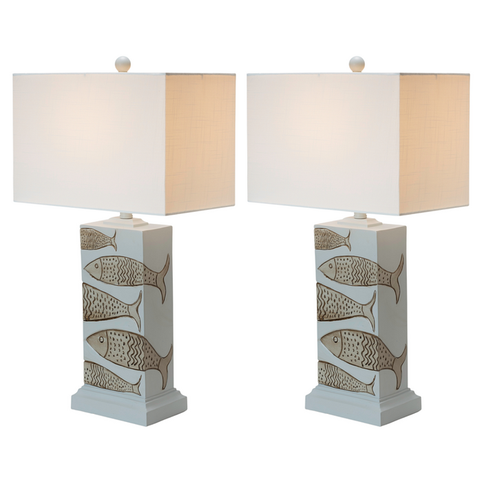 Lux Lighting 28 Gray/Light Brown Coastal Fish Table Lamp (Set of 2) 3-Way Switch