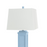 Lux Lighting Stunning Shutter Blue Table Lamps with Linen Shade, USB Charging port (Set of 2) 3-Way Switch