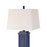 Lux Lighting Stunning Shutter Navy Blue Table Lamps with Linen Shade, USB Charging port (Set of 2) 3-Way Switch