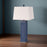 Lux Lighting Stunning Shutter Navy Blue Table Lamps with Linen Shade, USB Charging port (Set of 2) 3-Way Switch