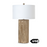 Lux Lighting Gold Wood Texture Coastal Table Lamps, USB Charging Port (Set of 2) 3-Way Switch