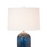 Lux Lighting Stunning Blue Glass Table Lamps with Linen Shade (Set of 2) 3-Way Switch