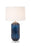 Lux Lighting Stunning Blue Glass Table Lamps with Linen Shade (Set of 2) 3-Way Switch