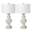 Lux Lighting 32 White Farmhouse Table Lamps USB Port, (Set of 2) 3-Way Switch