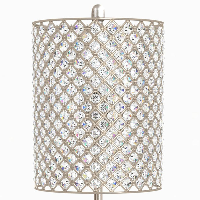 Lux Lighting 62 Crystal Silver Bling Floor Lamp - Modern Brillance - 3-Way switch