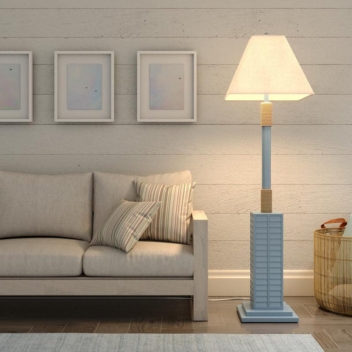 Lux Lighting  63'' Coastal Blue Shutter Floor Lamp - 3 Way Switch