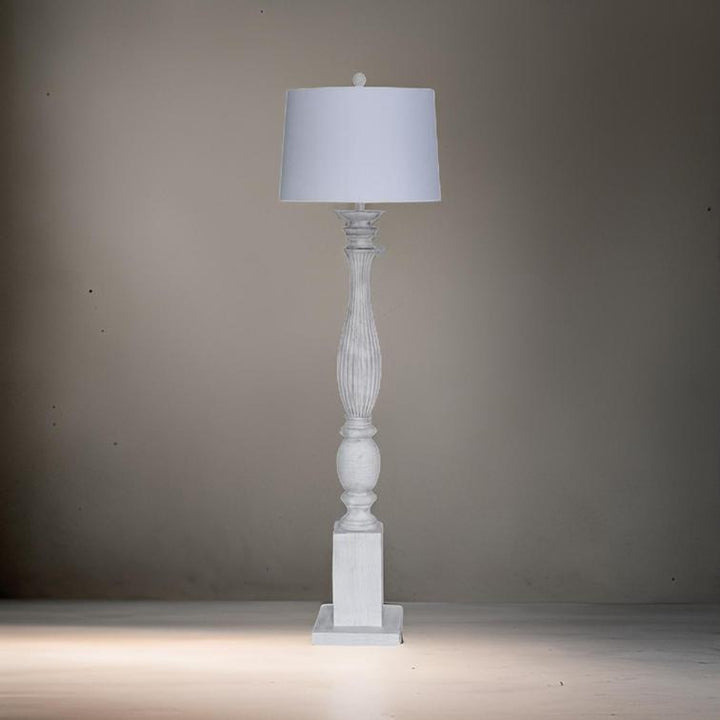 Lux Lighting  63'' Classic White Washed Coastal Floor Lamp  - Classy Transitional - 3-Way Switch