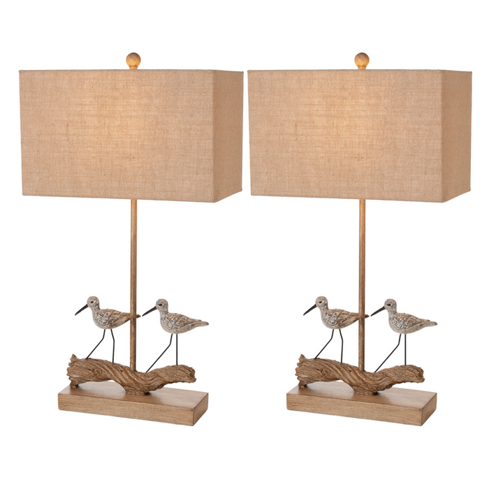 Lux Lighting Beach Birds Coastal Table Lamps (Set of 2) 3-Way Switch