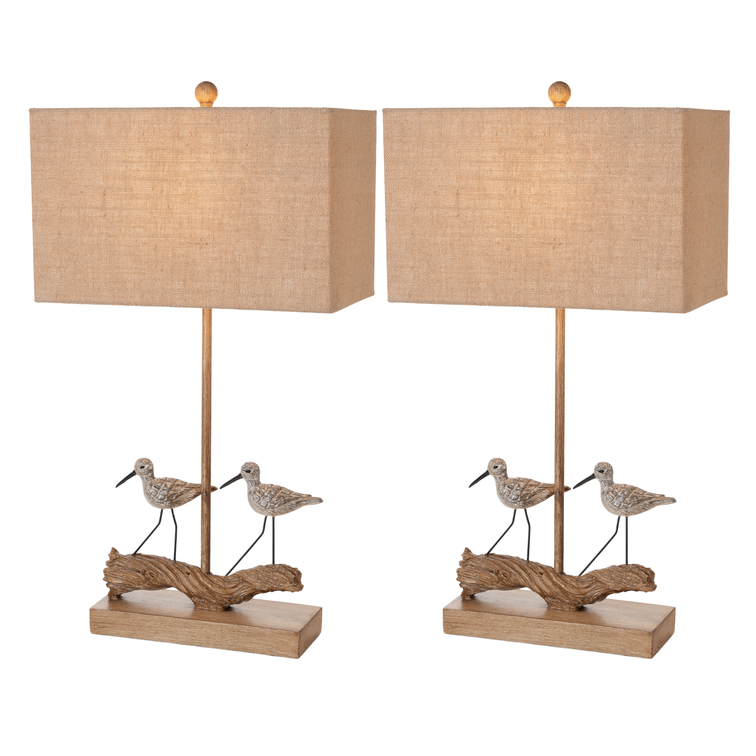 Lux Lighting Beach Birds Coastal Table Lamps (Set of 2) 3-Way Switch